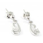 Les Tr&eacute;sors De Lily [I1088] - Boucles Argent 'C&acirc;lin' Blanc argent&eacute; (rhodi&eacute;) - 15x5 mm