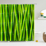 Zen Green bambuko Budos du&scaron;o užuolaidos peizažas vandens žvakių akmuo Lotu augalų sodas peizažas vandeniui atsparus vonios užuolaidos ekranas 180*200CM