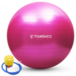 TOMSHOO Jogos kamuolys nuo sprogimo 45 cm / 55 cm / 65 cm / 75 cm stabilumo balansinis kamuolys Pilates Barre fizinis 45cm rožinė
