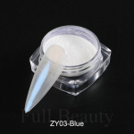 Veidrodinis nagų pudra Pigmentinis perlamutrinis baltos spalvos trynimas ant nagų dailės Blizgučiai Dulkės Chromas Aurora Blue Manikiūras Holografinės dekoracijos TRZY mėlyna