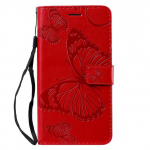 Piniginės apverčiamas drugelis odinis dėklas, skirtas Samsung Galaxy J3 J4 J5 J6 J7 J8 J2 Pro Plus Prime 2016 2017 2015 A6 Core Book Cover For A8 Plus 2018 raudona