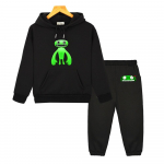Garten of Banban Jumbo Josh Hoodie Rinkiniai Kawaii Cartoon Game Grafiniai megztiniai su gobtuvu berniukams ir mergaitėms vaiki&scaron;ki megztiniai kostiumai 140 black