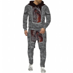 3D Dragon Printed Vyri&scaron;ki megztiniai, gobtuvai, vyri&scaron;ki sportiniai kostiumai su gyvūnais / megztinis / striukė / kelnės Sportinė apranga pavasario rudens vyri&scaron;kas kostiumas 5XL