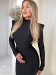 Pečiais pamink&scaron;tinti ilgomis rankovėmis Bodycon Green Party Club Maxi Ilga Suknelė Pavasario Rudens Moterims Madingi Eleganti&scaron;ki drabužiai S juoda