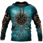 Madingi Retro vyri&scaron;ki gobtuvai Vikingo vilko ir drakono tatuiruotės 3D spausdinti vyri&scaron;ki megztiniai unisex vintažinis ilgomis rankovėmis XXXL