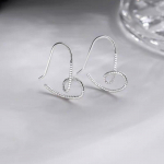 ANENJERY Sidabrinės spalvos linija kepta te&scaron;la Twis Love Heart Stud auskarai moterims Auskarai Paprasti madingi papuo&scaron;alai sidabras