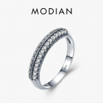 Modian Vintage putojantis skaidrus CZ žiedas 925 sterlingų sidabro, sujungiami pir&scaron;tų žiedai moterims, puikūs papuo&scaron;alai 5 sidabras