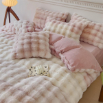 Sustorintas ir &scaron;iltas triu&scaron;io aksomas keturių dalių žieminis dvipusis koralinis aksominis pieno aksominis patalynė ir antklodės užvalkalai patalynė 1.2m bed sheet 3pcs
