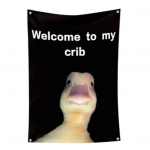 Sieninė vėliava Creative Sveiki atvykę į My Crib Flag Patvari ir lengvai montuojama sieninė reklamjuostė namų dekoravimui 60x90cm