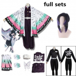 Suaugusiesiems skirta anime demonų žudikė Kimetsu No Yaiba Kochou Shinobu Cosplay kostiumas Kimono Helovino drabužiai 150
