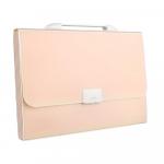 Akordeono tipo segtuvas-organaizeris 13 ki&scaron;enių, plečiama segtuvų dėžė su rankena, vandeniui atsparus vir&scaron;elis, A4 rožinė