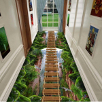 3D Žaliojo mi&scaron;ko krioklio ra&scaron;tų spausdinimas Kilimų Miegamasis Svetainė Virtuvė Restoranas Grindų Kilimėliai W60*H300CM