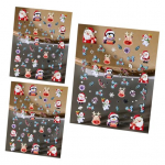3 lapai Claus 5D Sniego senio nagų dailės lipdukai Kalėdos Santa Elnio ra&scaron;tas Lipnūs A