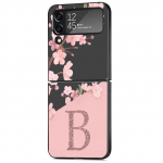 Flower Letter Pink Fashion pradinis dėklas, skirtas Samsung Galaxy Z Flip 3 5G 4 Fashion Z Flip3 Luxury Black Hard Phone Coque Samsung Z Flip 5G