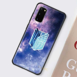 Attack On Titan Case, skirtas Samsung Galaxy S20 FE S21 Note 20 Ultra S10 10 Lite S9 Plus S8 S10e TPU Black Phone Coque Samsung S10 alabamos tamsiai raudona spalva