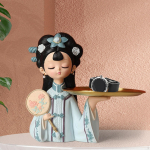 Chinese Girl Figurine Decorative Entrance Key Holder resin material art Jewelry Storage Statue