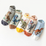 5 poros berniukų kojinių su dinozaurų ra&scaron;tu, patogios, kvėpuojančios, kasdienės, mink&scaron;tos vaiki&scaron;kos kojinės S 1-3Y 11-14cm
