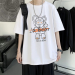 2024 m. vasaros mar&scaron;kinėliai trumpomis rankovėmis, skirti vyri&scaron;kiems madingiems penkių colių rankovėms, universalūs, laisvalaikio studenti&scaron;ki mar&scaron;kinėliai pusrankovėmis, kasdieniai madingi spausdinti vir&scaron;us M balta