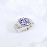 Eleganti&scaron;kas lengvas prabangus dizainas Natūralios mėlynos spalvos Tanzanito 925 sterlingų sidabro žiedas Kilnus brangakmenis brangi dovana įsimylėjėliams US RING SIZE:7# mėlyna