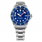 Santykis &bdquo;FreeDiver GMT&ldquo; serijos &bdquo;Sapphire&ldquo; nerūdijančio plieno mėlynas ciferblatas automatinis RTF053 200M vyri&scaron;kas laikrodis