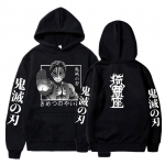 Akaza Anime Demon Slayer Print Hoodies Vyri&scaron;ki Harajuku megztinis su gobtuvu ilgomis rankovėmis rudens žiemos megztiniai XS juoda