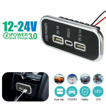 35,5 W automobilinis įkroviklis PD dvigubas USB automobilinio įkroviklio lizdas 12/24 V, skirtas motociklams, sunkvežimiams, keturračiams, RV autobusams