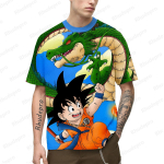 Japonijos anime Super Saiya mar&scaron;kinėliai Vyri&scaron;ki Y2k Goku trumpomis rankovėmis vaiki&scaron;ki vyri&scaron;ki 100-5XL 2024 m. mar&scaron;kinėliai Dideli madingi gatvės drabužiai L