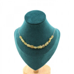 Pierres et Min&eacute;raux. Collier 15 perles Apatite jaune de Madagascar. Chaine en acier Collier femmes, hommes. Taille personnalisable.