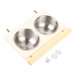 Papūgos lesalas dubenėlis nerūdijančio plieno maisto vandens lesintuvas narvelio priedas su stovu dvigubas dubenėlis