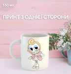 Puodelis Dandžio pasaulyje (Dendi) Roblox Dandy's World su spauda keraminis puodelis 330 ml 9.5 balta