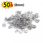 8mm Nerūdijančio Plieno Atidaromi Žiedeliai Pasidaryk pats Raktų Pakabukų Gamybai, Juvelyrikos Detalės, Kilpelės, Skirti Žiedeliai, Jungtys about 50pcs