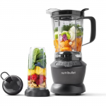 Blenderis - NUTRIBULLET Combo - NBF500DG - 1200 vatų - 1,65 l ąsotis - 2 puodeliai ir 2 kelioniniai dangteliai įeina - Juodas - Be BPA juoda