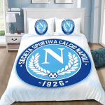 Napoli lovatiesių patalynės komplektas, SSC futbolo klubo logotipas, modernus margintas, 2/3 dalių komplektas, 1 lovatiesė, gimtadienio dovanos 100x135cm