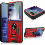 Coque de protection - BOOLING - Galaxy Z Flip 7 - Rigide Antichoc - Rouge - 2 Verres Tremp&eacute;s