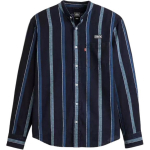 Levis Oasis Bendradarbiavimas SS25 Dryžuoti Laisvo Kirpimo Mygtukai Logotipas Viena Ki&scaron;enė Siuvinėti Ilgomis Rankovėmis Mar&scaron;kiniai Vyri&scaron;ki mar&scaron;kiniai 005M3-0001 S