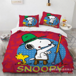 Snoopy mielas spaudinys patalynės komplektai antklodė lovos uždangalas užvalkalas pagalvės užvalkalas 2-3 dalių komplektai vaikams suaugusiems namų dekoras AU Single 140x210cm