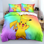 Pokemon 3D Pikaču Antklodė Anime Spausduoti Patalynės Rinkinys Vaikams Berniukams Mergaitėms Suaugusiems Vaikų Patalynės Kolekcija &Scaron;ventinė Dovana 135x200cm-2pcs