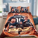 &bdquo;Football Star Neymars&ldquo; patalynės komplektas &bdquo;Football Star&ldquo; didelės rai&scaron;kos spausdinimo antklodės užvalkalas pagalvės užvalkalas viengulis dvigulis didelis dydis EU Single(135*200cm)3pcs