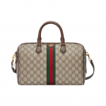 Gucci Ophidia Dvigubo G logotipo Nuimamas peties dirželis Užsegimas užtrauktuku Drobė ir odos apdaila Vidutinio dydžio peties rankinė 772065-96IWG-8745 Basic Set (Bag+Dust Bag)