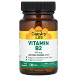 Country Life, Vitaminas B2, 100mg, 100 tablečių