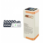 QOOVI 50000mAh Ne&scaron;iojama įkrovimo stotelė, PD 100W Greitas įkrovimas, Didelės talpos baterija, Skirta iPhone, Ne&scaron;iojamam kompiuteriui, Samsung, Xiaomi balta