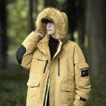 Nauja žieminė sustorėjusi kailio apykaklė pūkinė striukė Medvilninė striukė Vyri&scaron;ka medvilninė striukė vandeniui atspari striukė 4XL