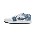Jordan Air Jordan 1 amortizuojantys, atsparūs dilimui žemi senovinio stiliaus krep&scaron;inio batai vyri&scaron;ki Mėlyni IH0648-141(Komanda303-) 45