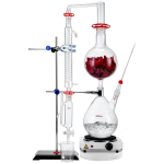Eterinių aliejų distiliavimo rinkinys, 2000 ml distiliavimo aparatas, 3.3 Boro laboratorinis stiklinis distiliavimo rinkinys su 1000 W kaitinimo plok&scaron;te ir 24, 40 jungtimi, 28