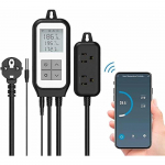 Temperatūros reguliatorius Wifi Skaitmeninis temperatūros reguliatorius &Scaron;ildymo Vėsinimo I&scaron;vestis I&scaron;manusis roplių termostatas Programėlės Nuotolinio valdymo pultas Temperatūros Con black