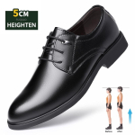 Didelio dydžio natūralios odos vyri&scaron;ki oficialūs laisvalaikio batai 5 cm pakeltu padu biurui 49 black