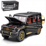 1/24 mastelio Benz G63 AMG modelio automobilis, cinko lydinio, i&scaron;traukiamas atgal Žaislinis automobilis su garsu ir &scaron;viesa, skirta vaikams berniukui, mergaitei 1/24-22x8.5x9.5cm matinė juoda spalva