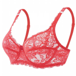 Nėriniai Push Up Liemenėlė Plonas Bralette vir&scaron;utinis apatinis rai&scaron;telis B puodelio prancūzi&scaron;ko stiliaus moteri&scaron;kos liemenėlės Skaidrus Bralette Deep V seksualus apatinis trikotažas 34B raudona
