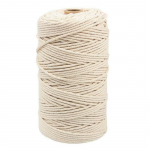 100/200M 3mm natūralaus smėlio spalvos medvilnės susuktas virvelis Artisan Macrame styga &bdquo;pasidaryk pats&ldquo; S smėlis