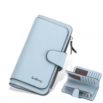 &bdquo;Baellerry&ldquo; vyrų ir moterų ilga piniginė su užsegamu mygtuku, kelių kortelių lizdas &bdquo;Billfold&ldquo; trigubas dėklas Unisex mobiliojo telefono krep&scaron;ys su užtrauktuku monetų piniginė &scaron;viesiai mėlyna spalva